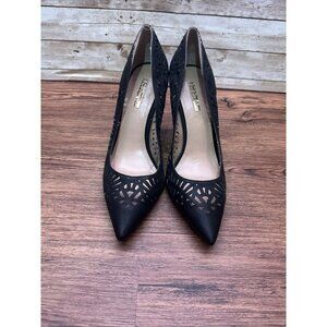 WOMENS BCBGMAXAZRIA MA-OPIA SHOES BLACK LACE MESH POINTED TOE PUMPS SZ 9 M